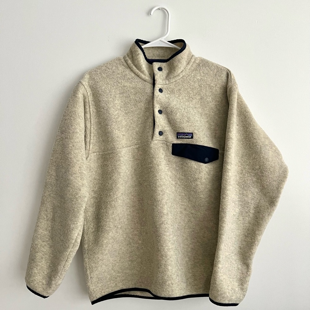 Patagonia Men’s SMALL Synchilla Fleece Snap-T Pullover Oatmeal Heather/Smolder